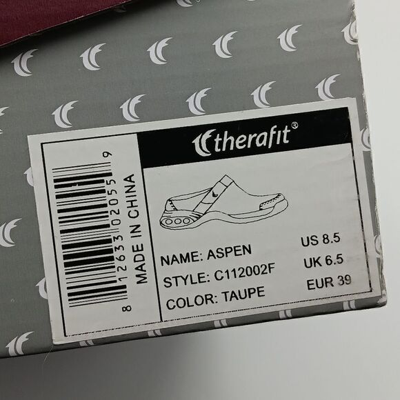 NWT THERAFIT Aspen Taupe Leather Upper Slide-on Clogs Size 7.5 - Picture 7 of 15